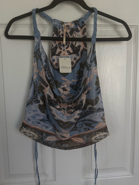 Free People Tops - NWT Free People Laila Cowl Neck Tank Top Bayou Combo💙🩵